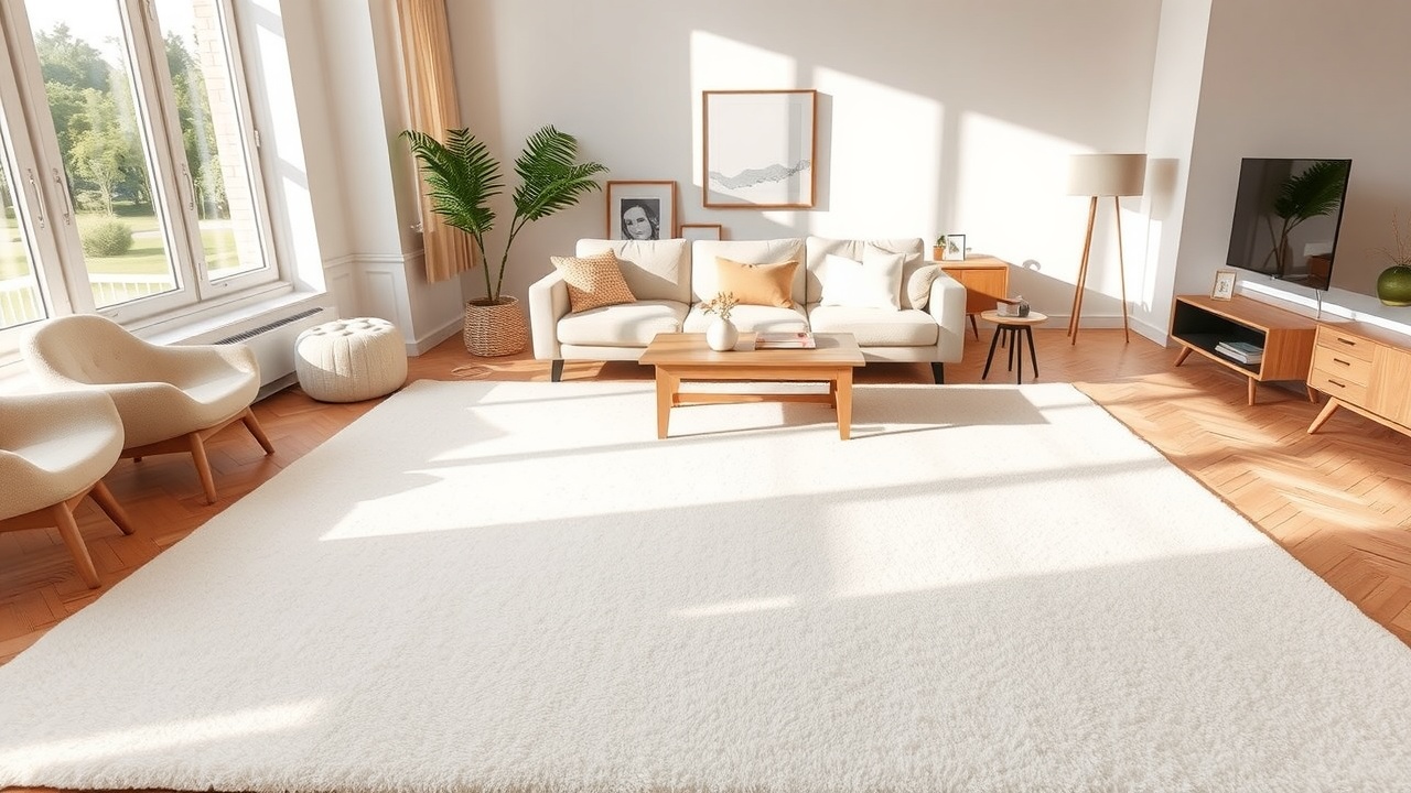 Covoare crem pentru living elegant și luminos