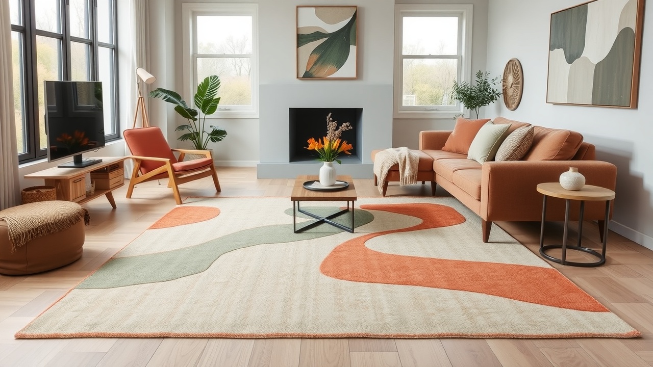 Covoare pentru living modern: stiluri și materiale potrivite
