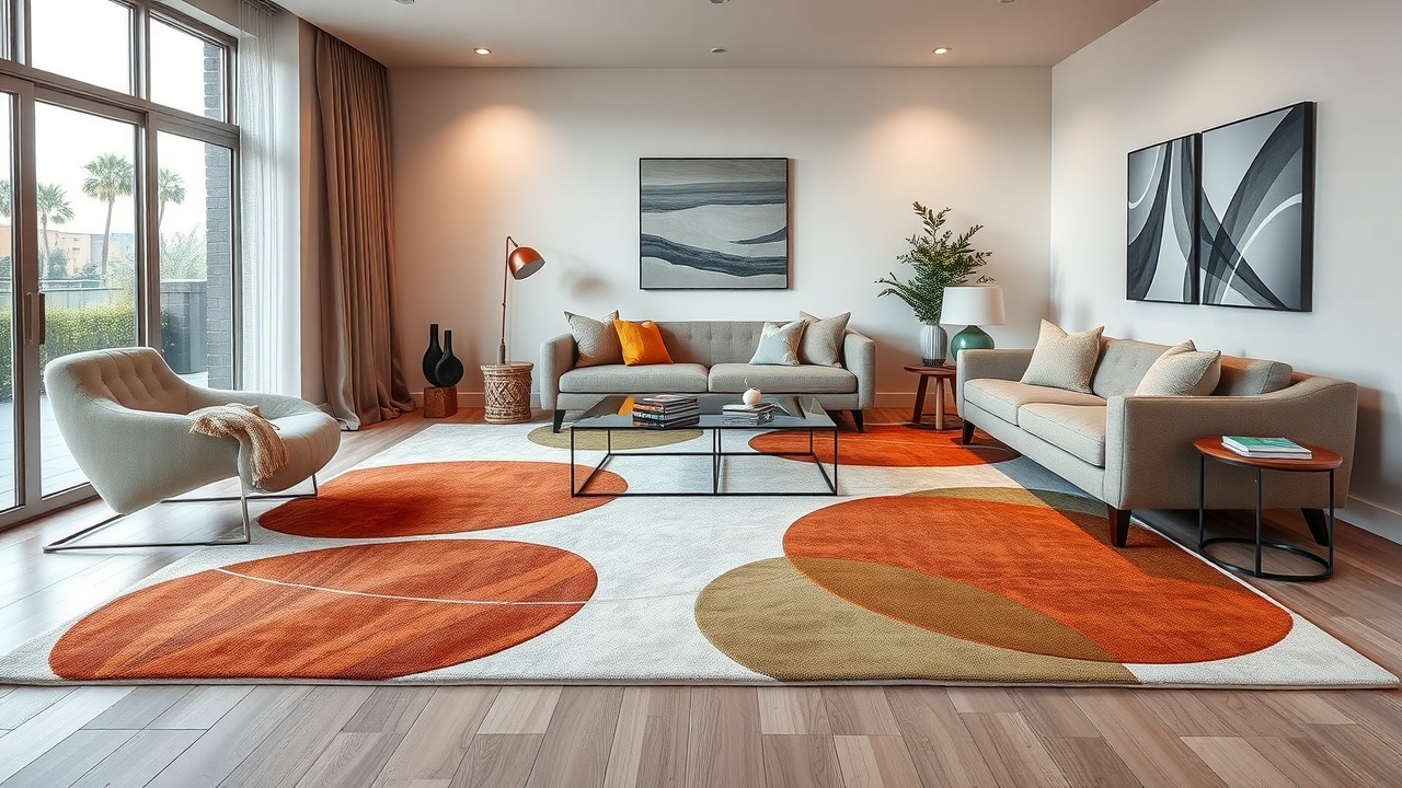 Covoare moderne pentru living: stiluri, materiale și dimensiuni