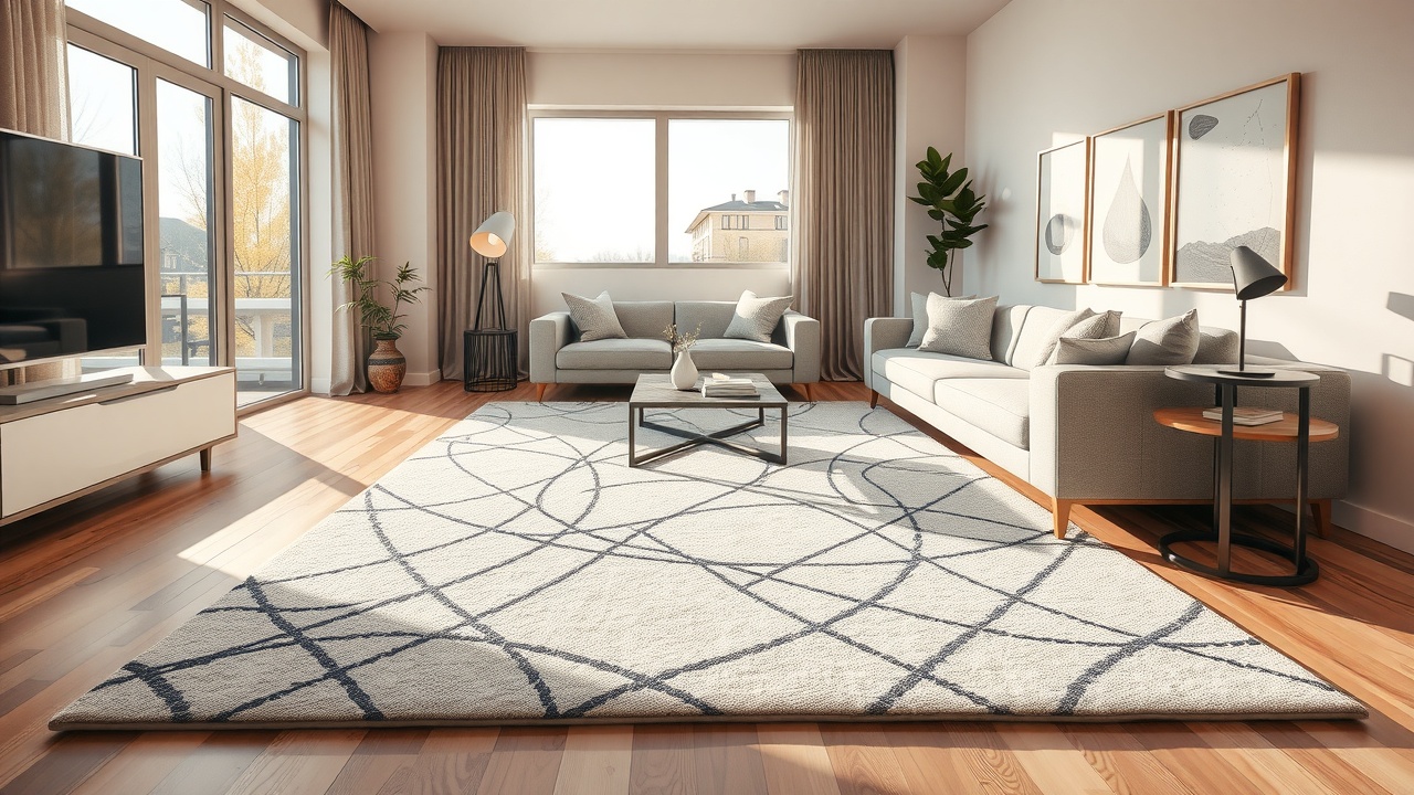 Covoare moderne pentru living: stiluri, materiale și dimensiuni