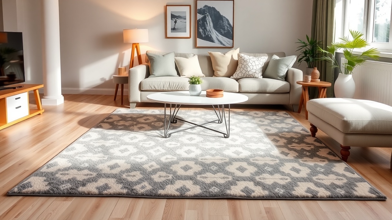 Covor living 200x300 din polipropilenă, alegere raport calitate-preț în sufragerie confortabilă